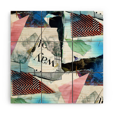 CayenaBlanca Street Collage Wood Wall Mural