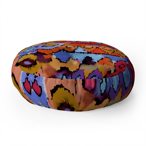CayenaBlanca Sunset Ikat Floor Pillow Round
