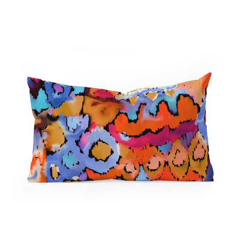 CayenaBlanca Sunset Ikat Oblong Throw Pillow