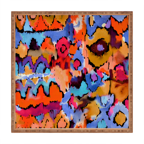CayenaBlanca Sunset Ikat Square Tray