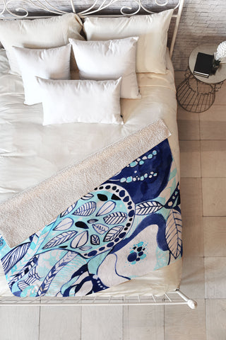 CayenaBlanca Tribal Texture Fleece Throw Blanket