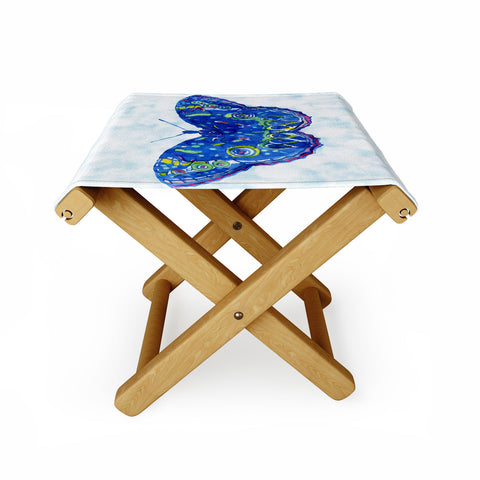 CayenaBlanca Watercolour Butterfly Folding Stool