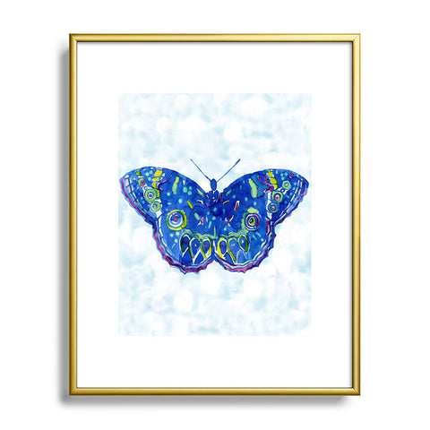 CayenaBlanca Watercolour Butterfly Metal Framed Art Print