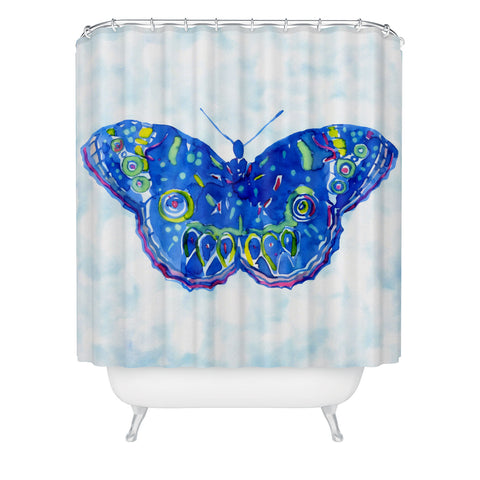 CayenaBlanca Watercolour Butterfly Shower Curtain