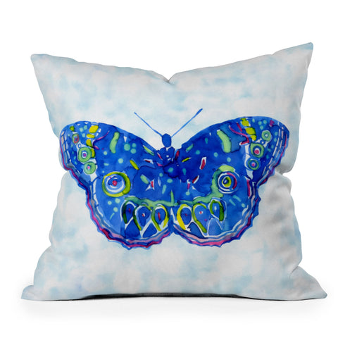 CayenaBlanca Watercolour Butterfly Throw Pillow