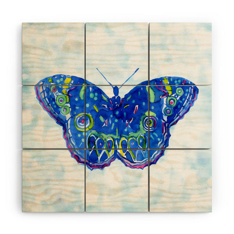 CayenaBlanca Watercolour Butterfly Wood Wall Mural