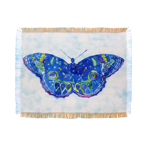 CayenaBlanca Watercolour Butterfly Throw Blanket