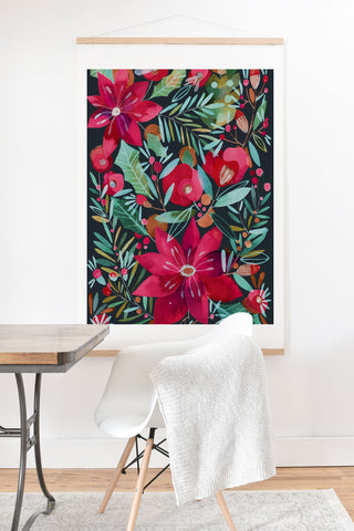 CayenaBlanca Watercolour Christmas Flowers Art Print And Hanger