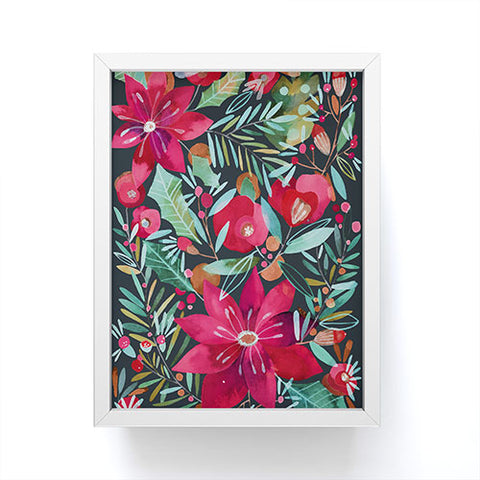 CayenaBlanca Watercolour Christmas Flowers Framed Mini Art Print