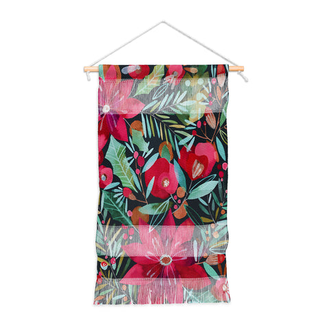 CayenaBlanca Watercolour Christmas Flowers Wall Hanging Portrait