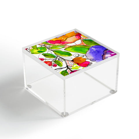 CayenaBlanca Watercolour Flowers Acrylic Box