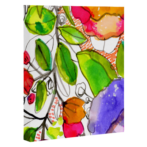 CayenaBlanca Watercolour Flowers Art Canvas