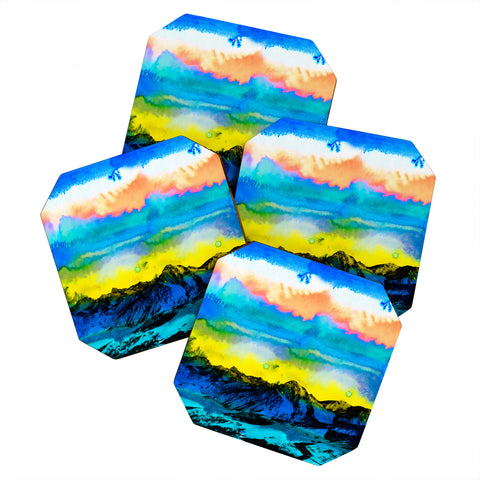 CayenaBlanca Wild West Sunrise Coaster Set