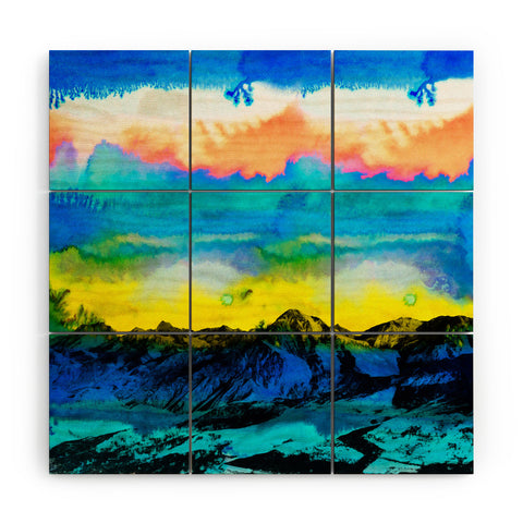 CayenaBlanca Wild West Sunrise Wood Wall Mural