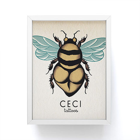 CeciTattoos Bumblebutt bee Framed Mini Art Print