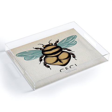 CeciTattoos Bumblebutt bee Acrylic Tray