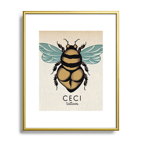 CeciTattoos Bumblebutt bee Metal Framed Art Print