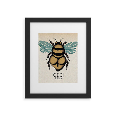 CeciTattoos Bumblebutt bee Framed Art Print