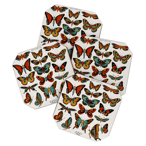 CeciTattoos BUTTerflies I Coaster Set