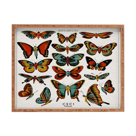 CeciTattoos BUTTerflies I Rectangular Tray