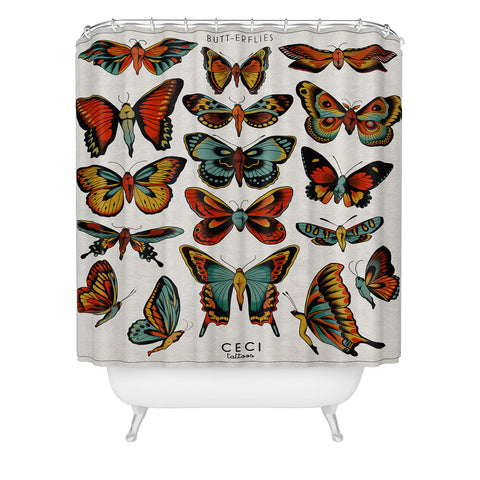 CeciTattoos BUTTerflies I Shower Curtain