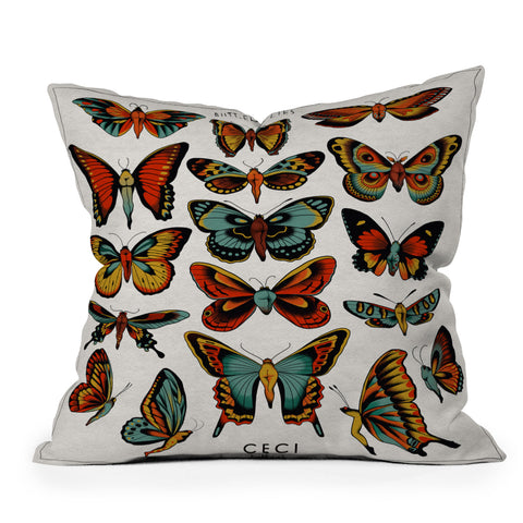 CeciTattoos BUTTerflies I Throw Pillow