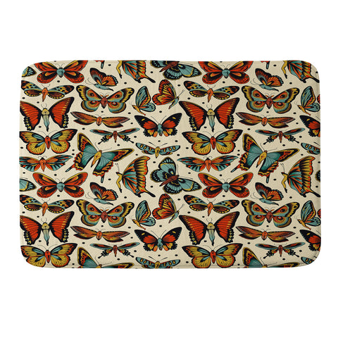 CeciTattoos BUTTerflies pattern Memory Foam Bath Mat