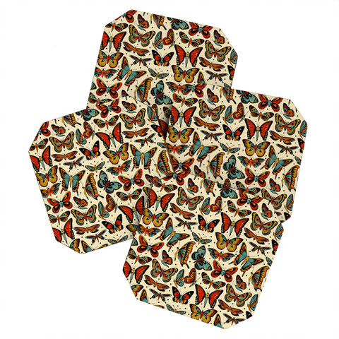 CeciTattoos BUTTerflies pattern Coaster Set