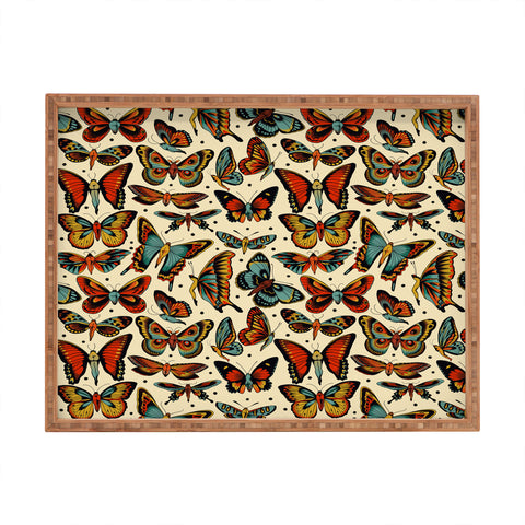 CeciTattoos BUTTerflies pattern Rectangular Tray