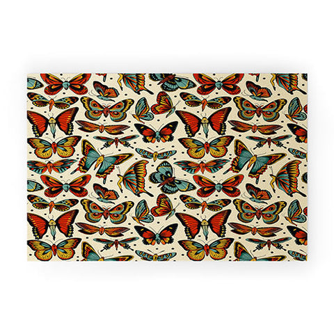 CeciTattoos BUTTerflies pattern Welcome Mat