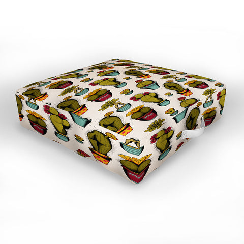 CeciTattoos Cactass Outdoor Floor Cushion