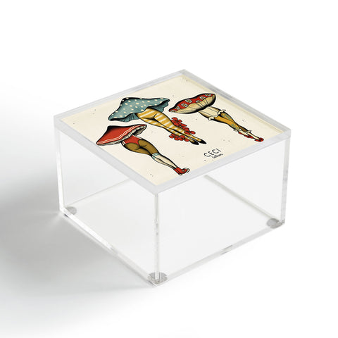 CeciTattoos Dressed up mushroom babes Acrylic Box