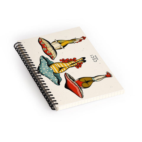CeciTattoos Dressed up mushroom babes Spiral Notebook