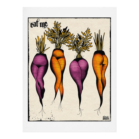 CeciTattoos Sexy carrots botanical chart Art Print