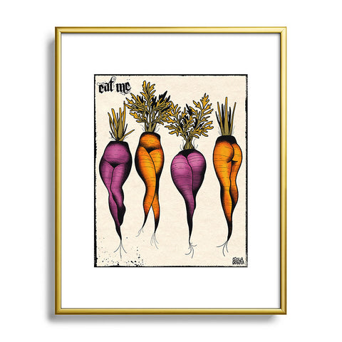 CeciTattoos Sexy carrots botanical chart Metal Framed Art Print