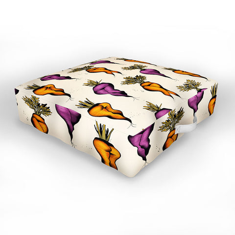 CeciTattoos Sexy carrots botanical chart Outdoor Floor Cushion