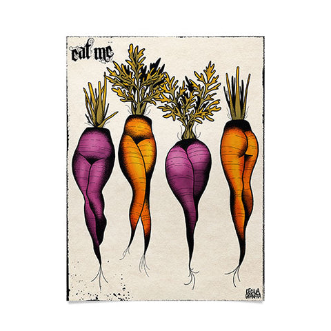 CeciTattoos Sexy carrots botanical chart Poster