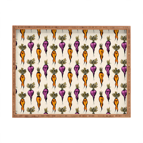 CeciTattoos Sexy carrots botanical chart Rectangular Tray