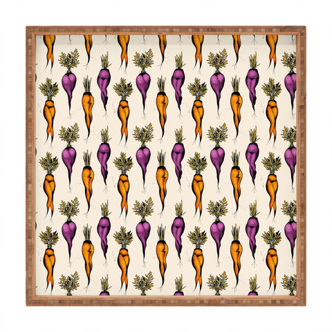 CeciTattoos Sexy carrots botanical chart Square Tray