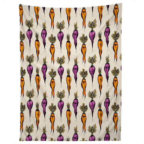 CeciTattoos Sexy carrots botanical chart Tapestry