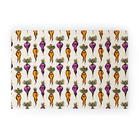 CeciTattoos Sexy carrots botanical chart Welcome Mat