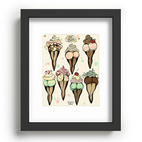 CeciTattoos Sexy Ice Cream tattoo flash Recessed Framing Rectangle