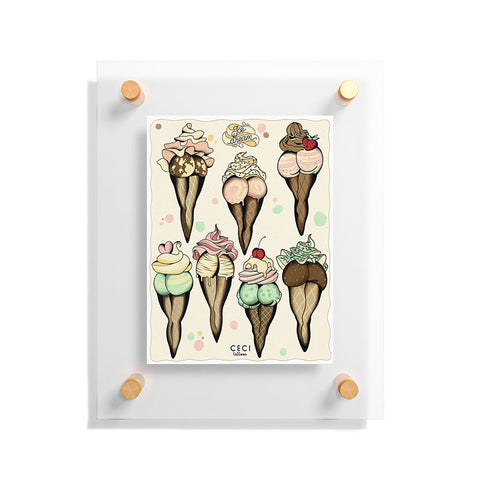 CeciTattoos Sexy Ice Cream tattoo flash Floating Acrylic Print