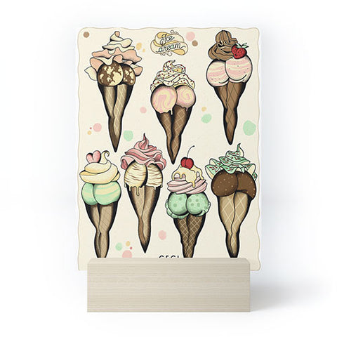 CeciTattoos Sexy Ice Cream tattoo flash Mini Art Print