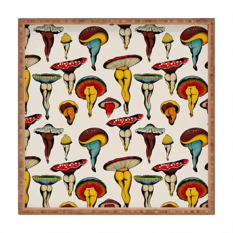 CeciTattoos Sexy mushrooms Square Tray