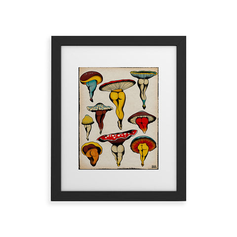 CeciTattoos Sexy mushrooms Framed Art Print