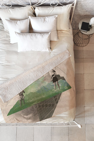 Ceren Kilic Birds 2 Fleece Throw Blanket