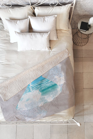 Ceren Kilic Dancing Sea Fleece Throw Blanket