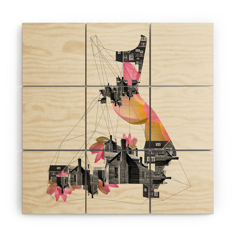 Ceren Kilic Filled With City Wood Wall Mural