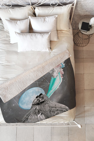 Ceren Kilic Future Is Blue Fleece Throw Blanket